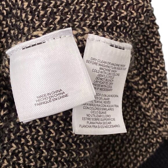 Kasper Open Front Fringe Cardigan in Brown and Black Size 1X - Picture 6 of 8